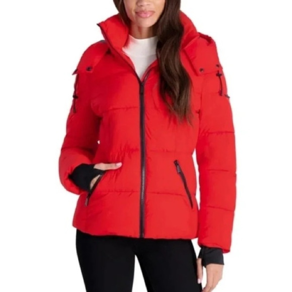 BCBG Quilted Hooded Cloud Puffer Jacket